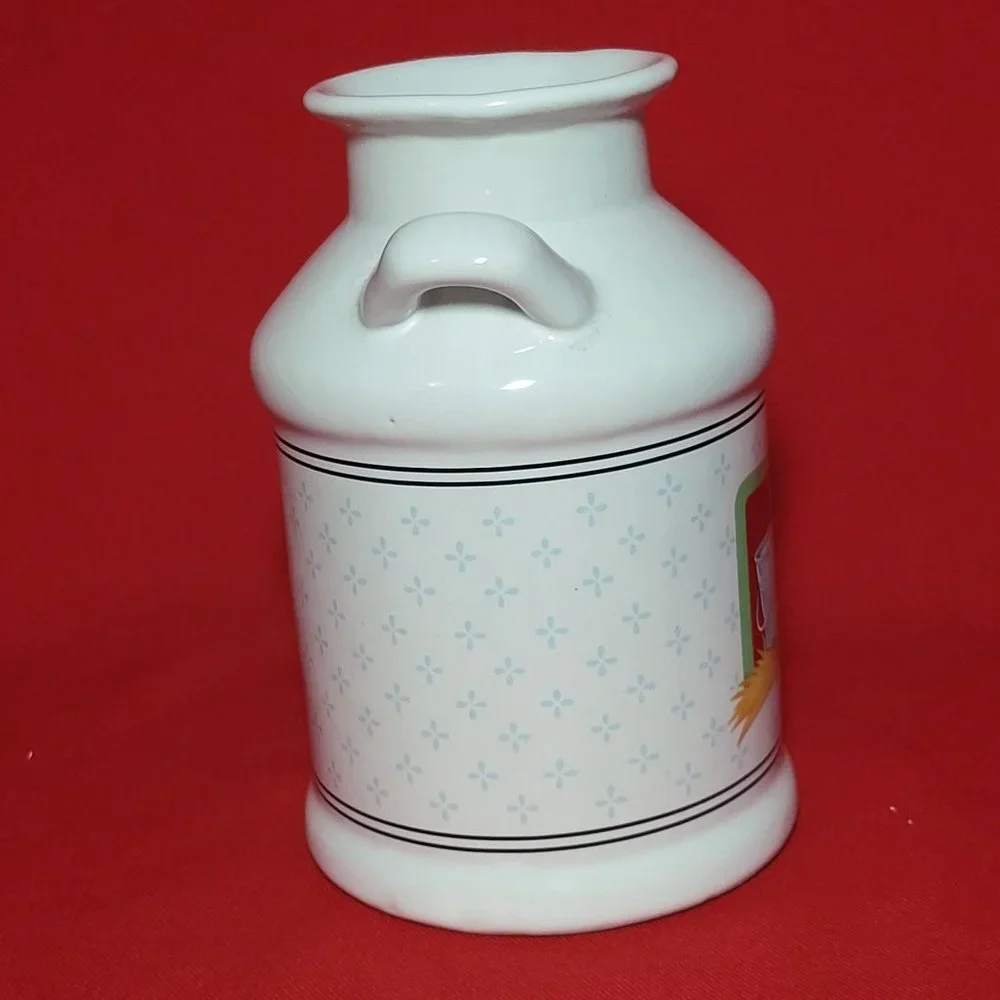 VTG Vandor Double Handle Farmhouse Milk Jug Urn Cat Design by Pelzman